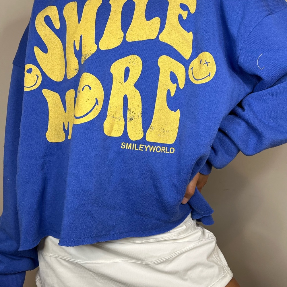 blue smile more sweatshirt